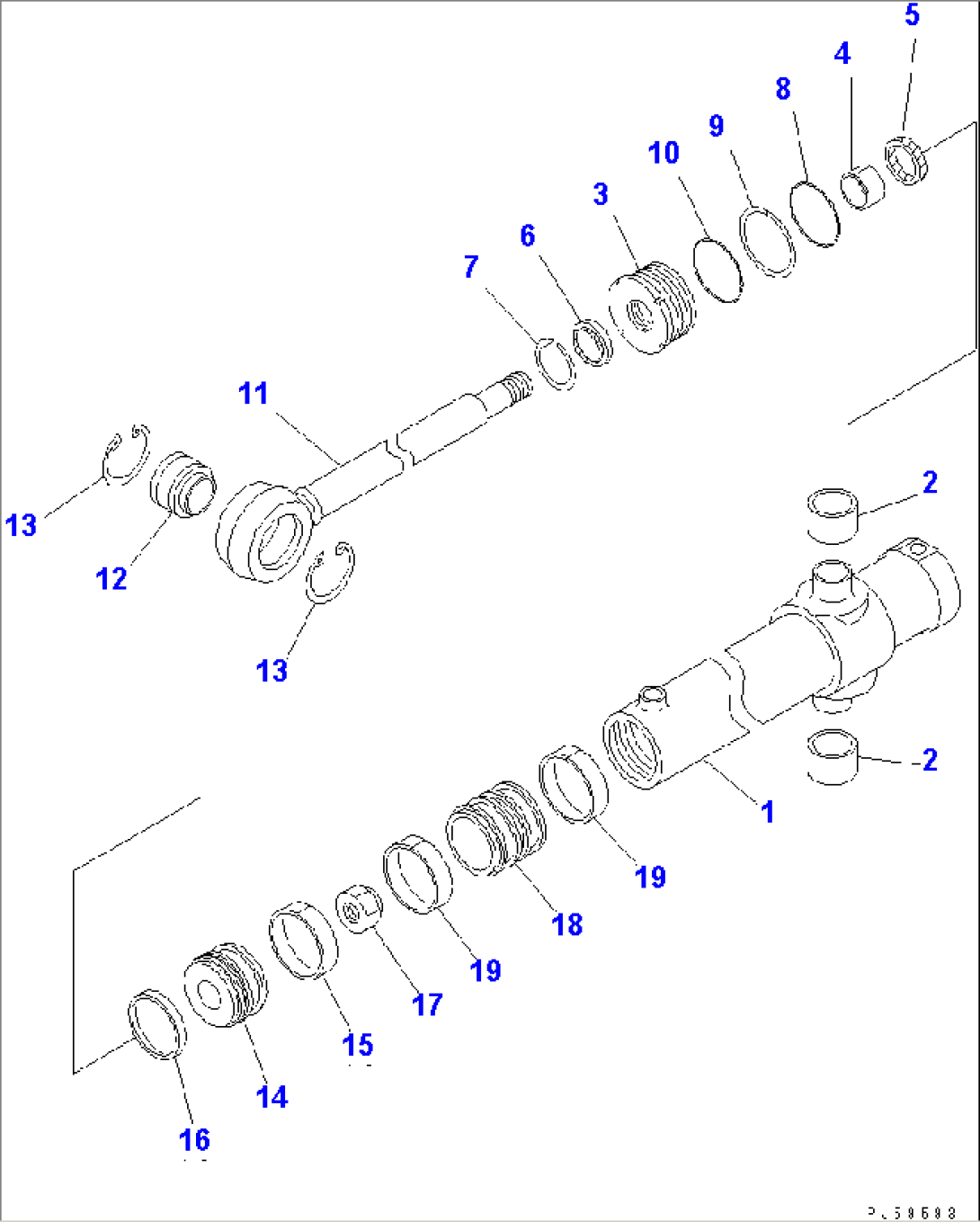 POWER TILT CYLINDER (WITH SHOCK RELEASE BLADE)