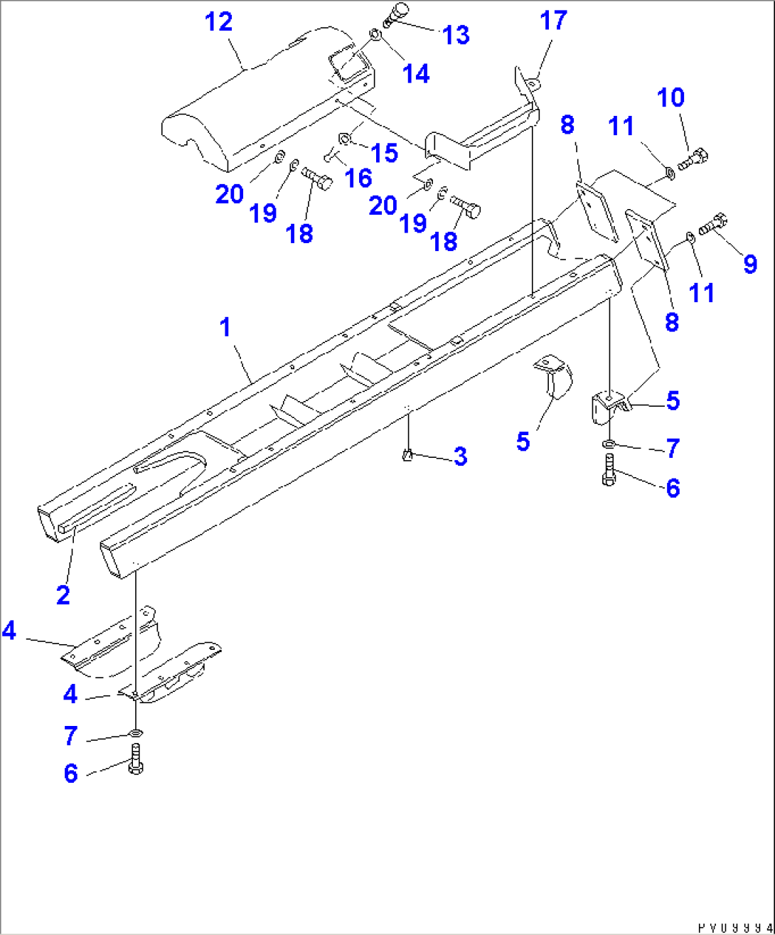 TRACK FRAME (RUBBER SHOE SPEC.)(#43459-)