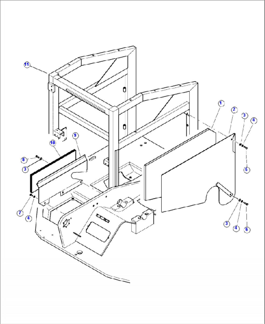 J0300-01A0 UPPER TURNTABLE SIDE GUARDS