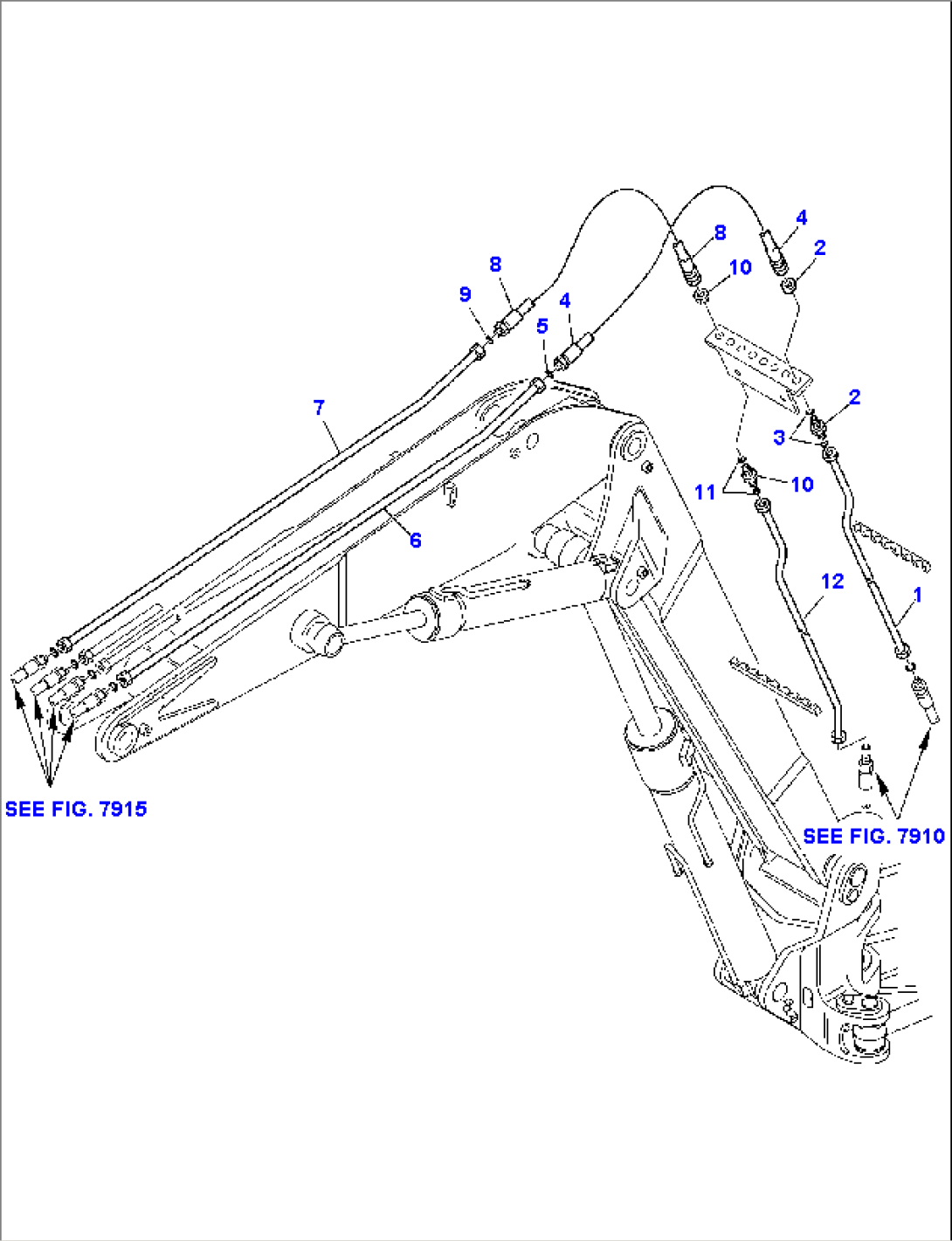 HYDRAULIC PIPING (ATTACHMENT LINE) (FOR 2-PIECE BOOM) (BOOM SIDE)