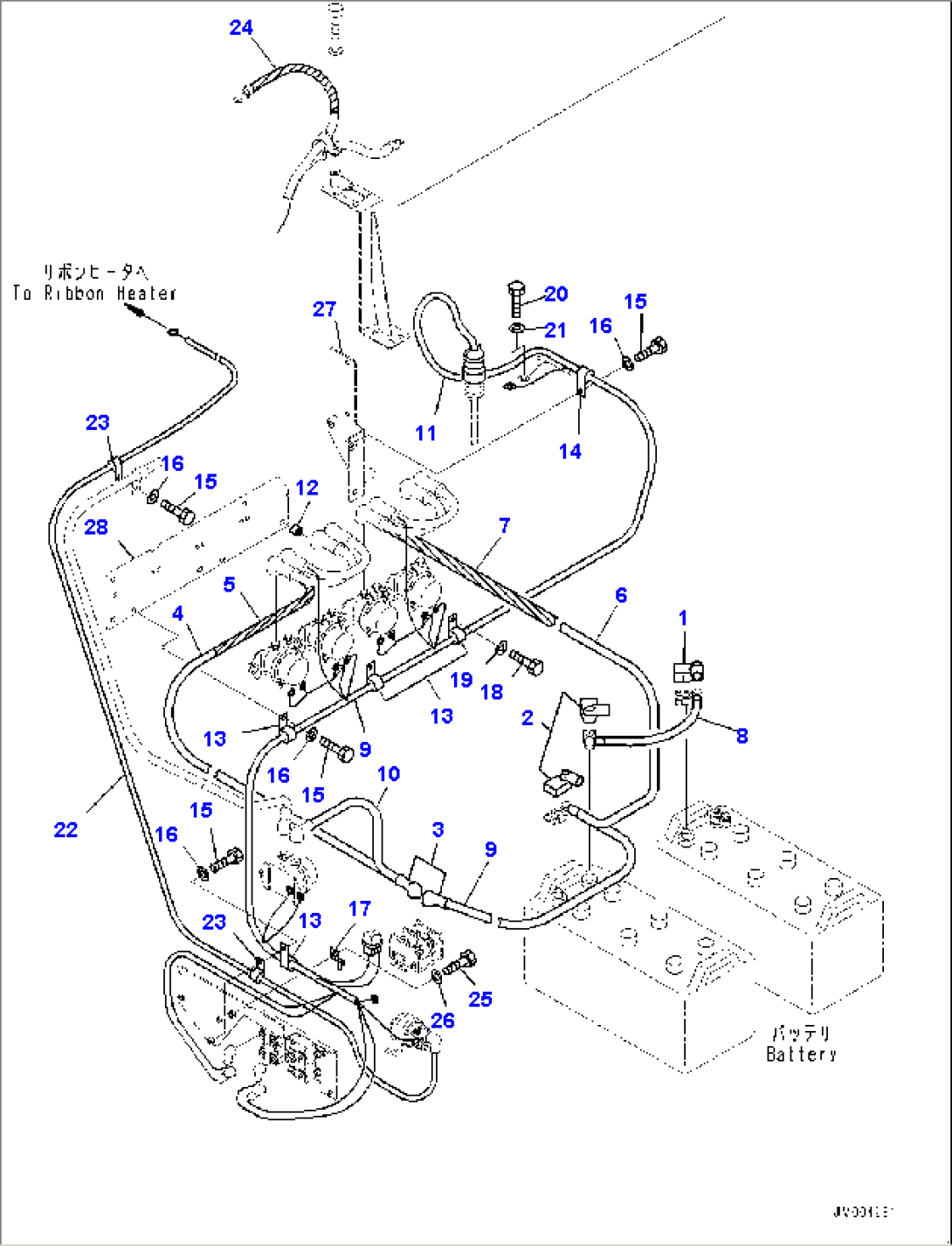 Battery and Battery Case Group, Wiring Harness (1/2) (#2848-)
