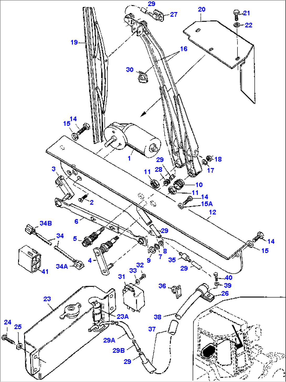 WINDSHIELD WIPER-WASHER SYSTEM, FRONT