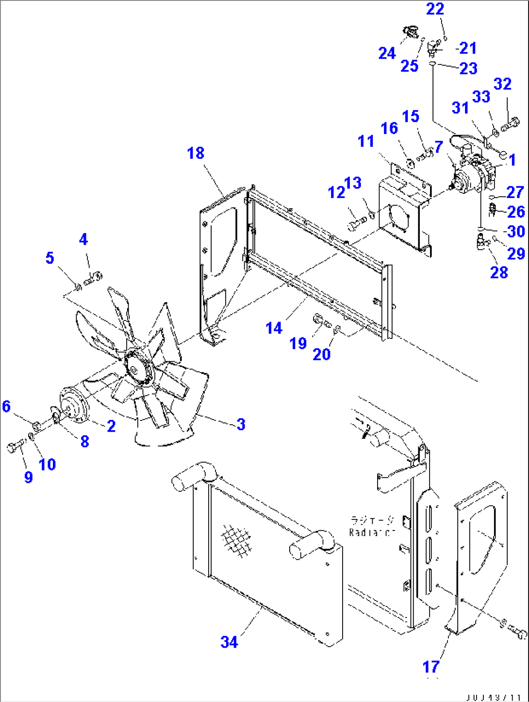 RADIATOR (FAN DRIVE)(#61164-)