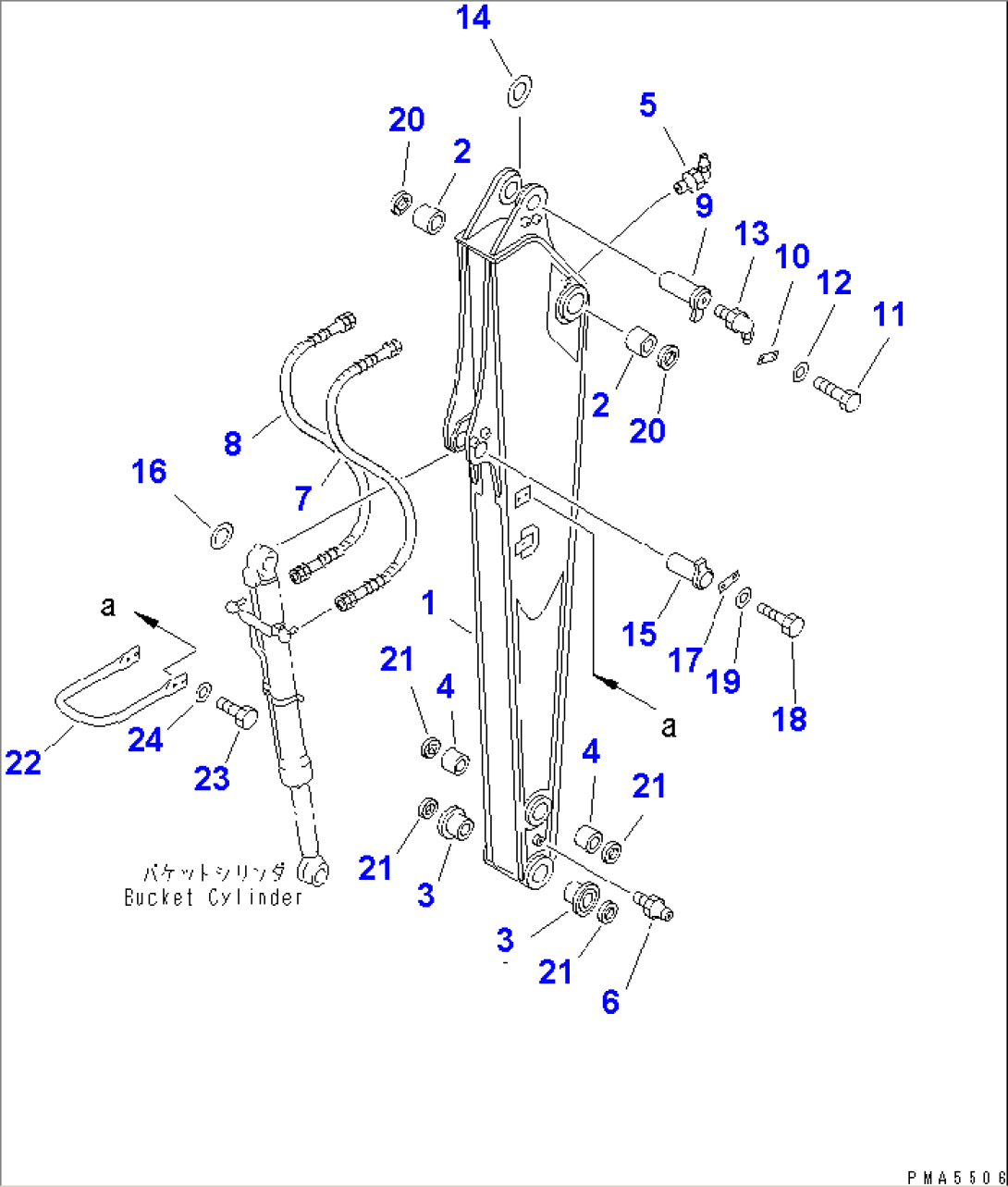 ARM (ARM AND PIN) (STRENGTH TYPE) (1-ACTUATER ATTACHMENT)