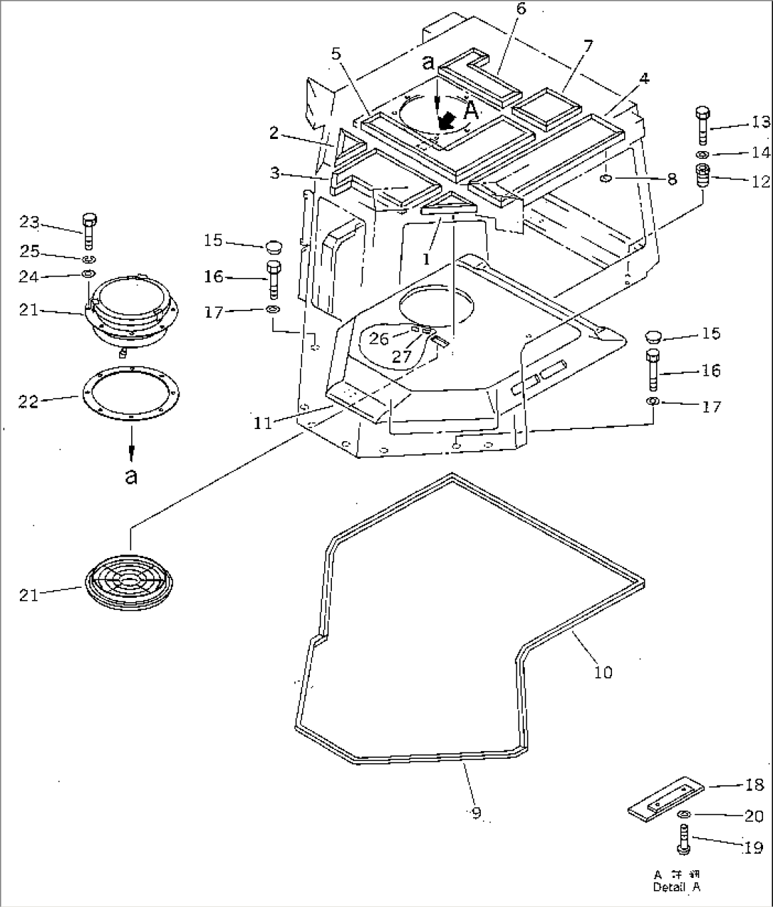 STEEL CAB (INNER TOP AND CAB MOUNT) (6/9) (WITH VENTILATOR)(#51280-)