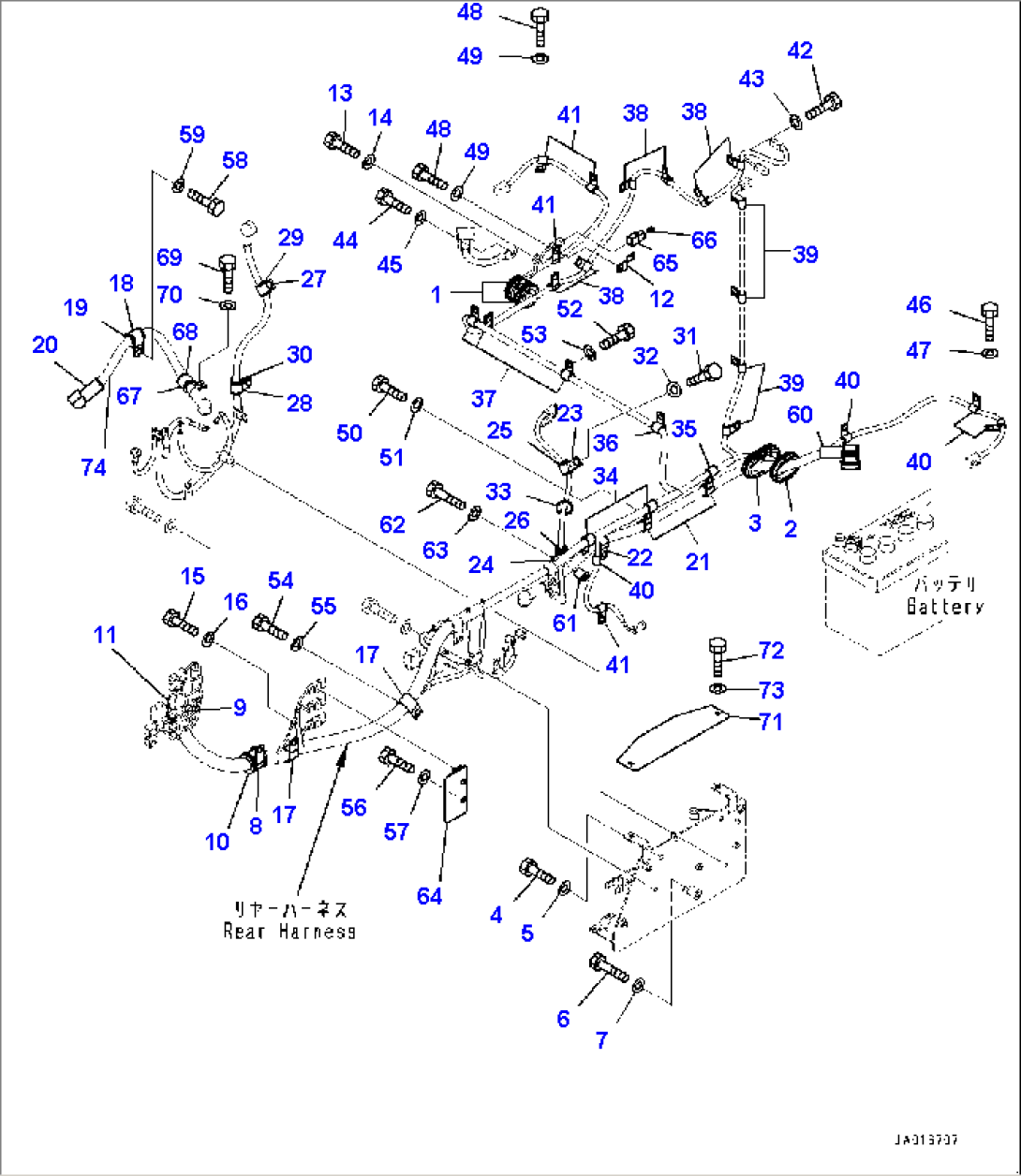 Rear Electric Wiring Harness, Mounting (#75750-)