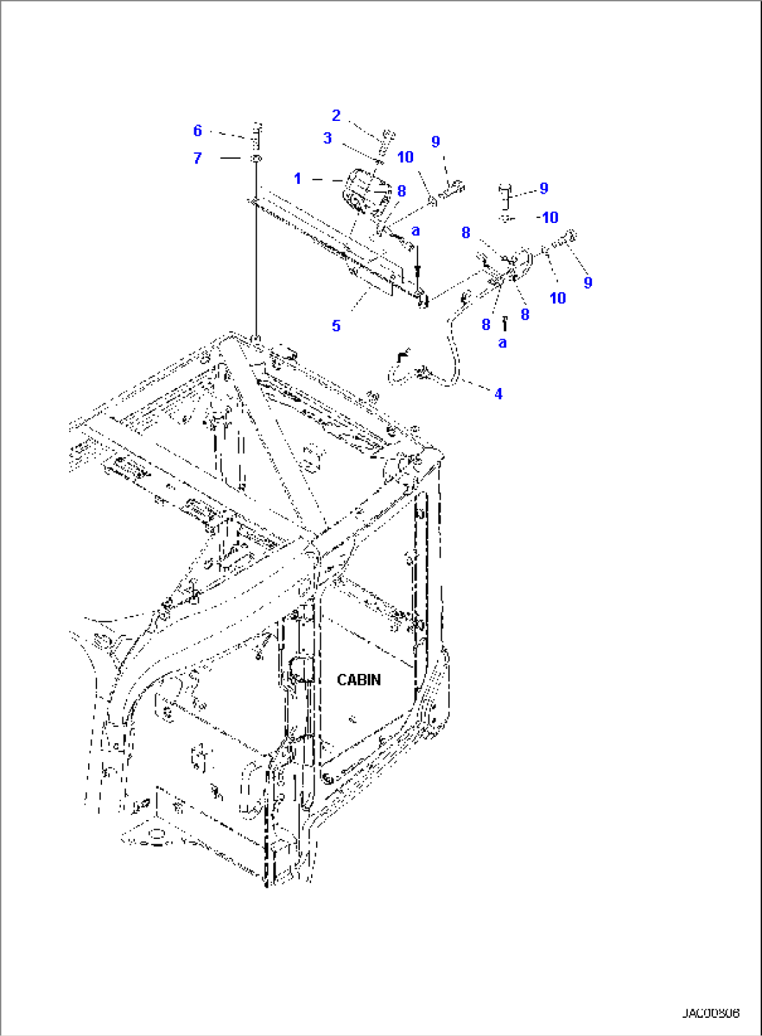 ADDITIONAL REAR WORKING LAMP, FOR MACHINE WITH AMBER COLOR WARNING BEACON