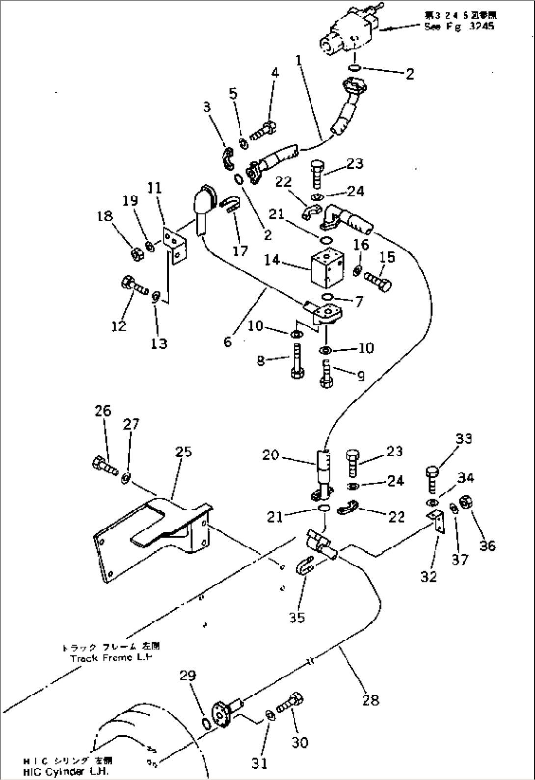 HIC PIPING (RELIEF VALVE TO HIC CYLINDER¤ L.H.)