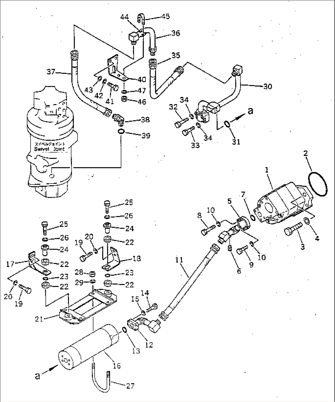 HYDRAULIC PIPING (BOOM PUMP TO SWIVEL JOINT)
