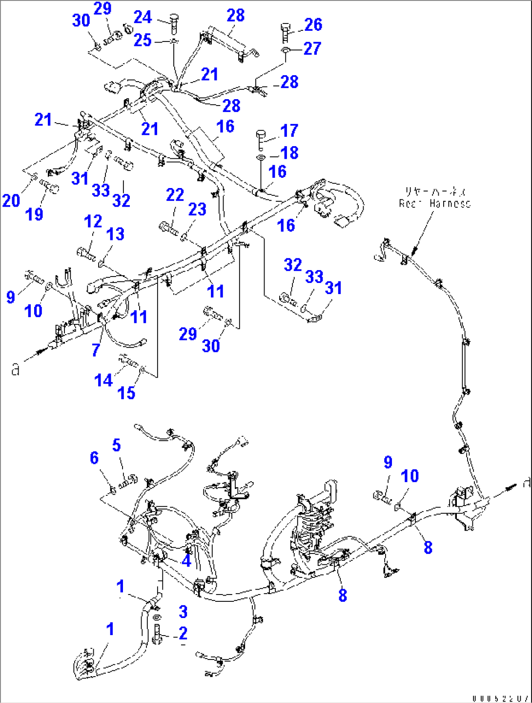 REAR HARNESS (MOUNTING PARTS) (1/4)(#65001-)