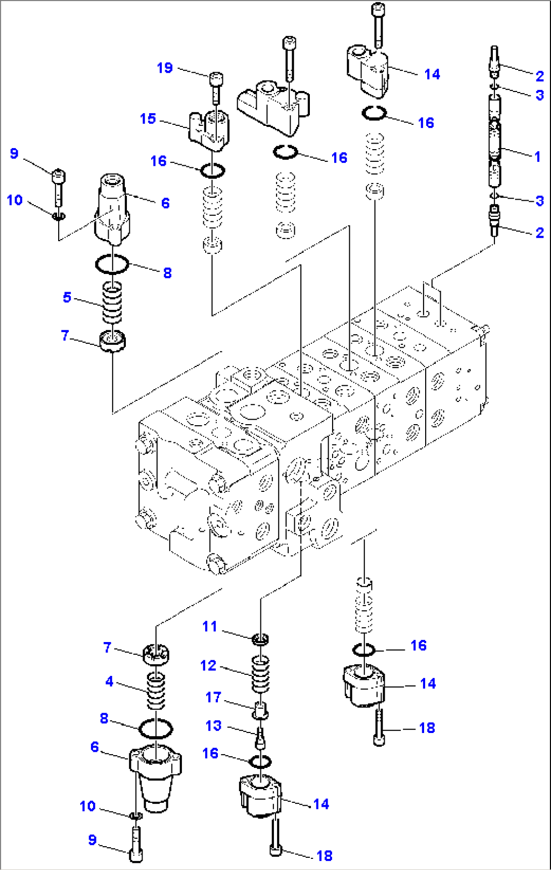 8-SPOOL CONTROL VALVE (WITH BACKHOE PPC) (7/16)