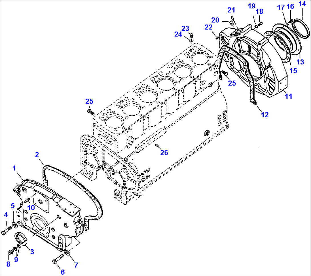 TIMING GEAR CASE AND FLYWHEEL HOUSING