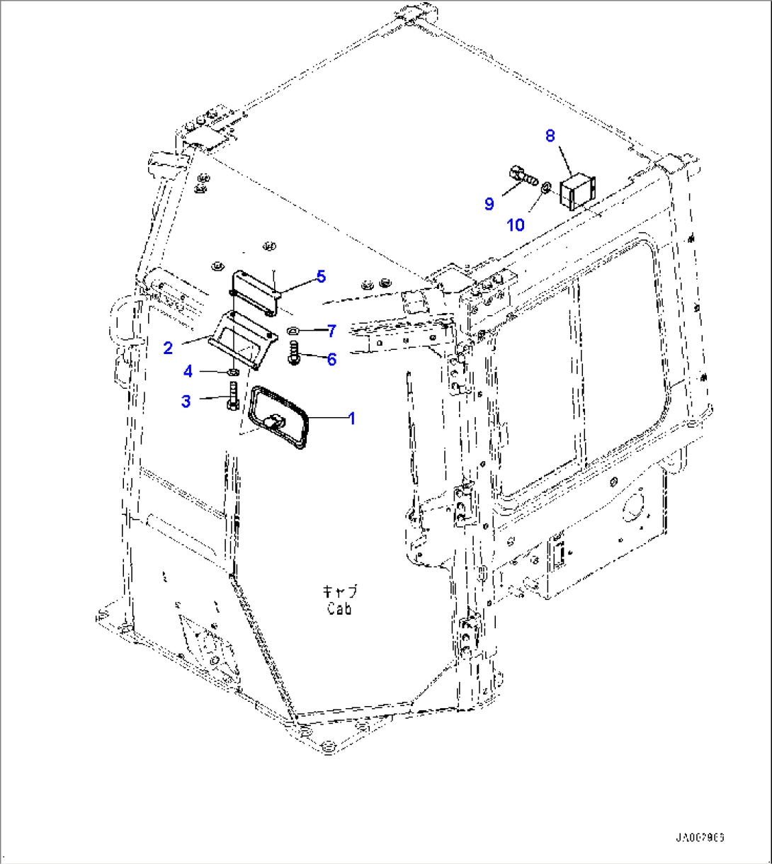 ROPS Cab, Roof Cover (2/2) (#80001-)