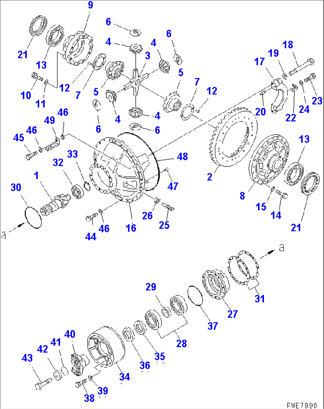REAR AXLE (REAR DIFFERENTIAL)(#51075-)