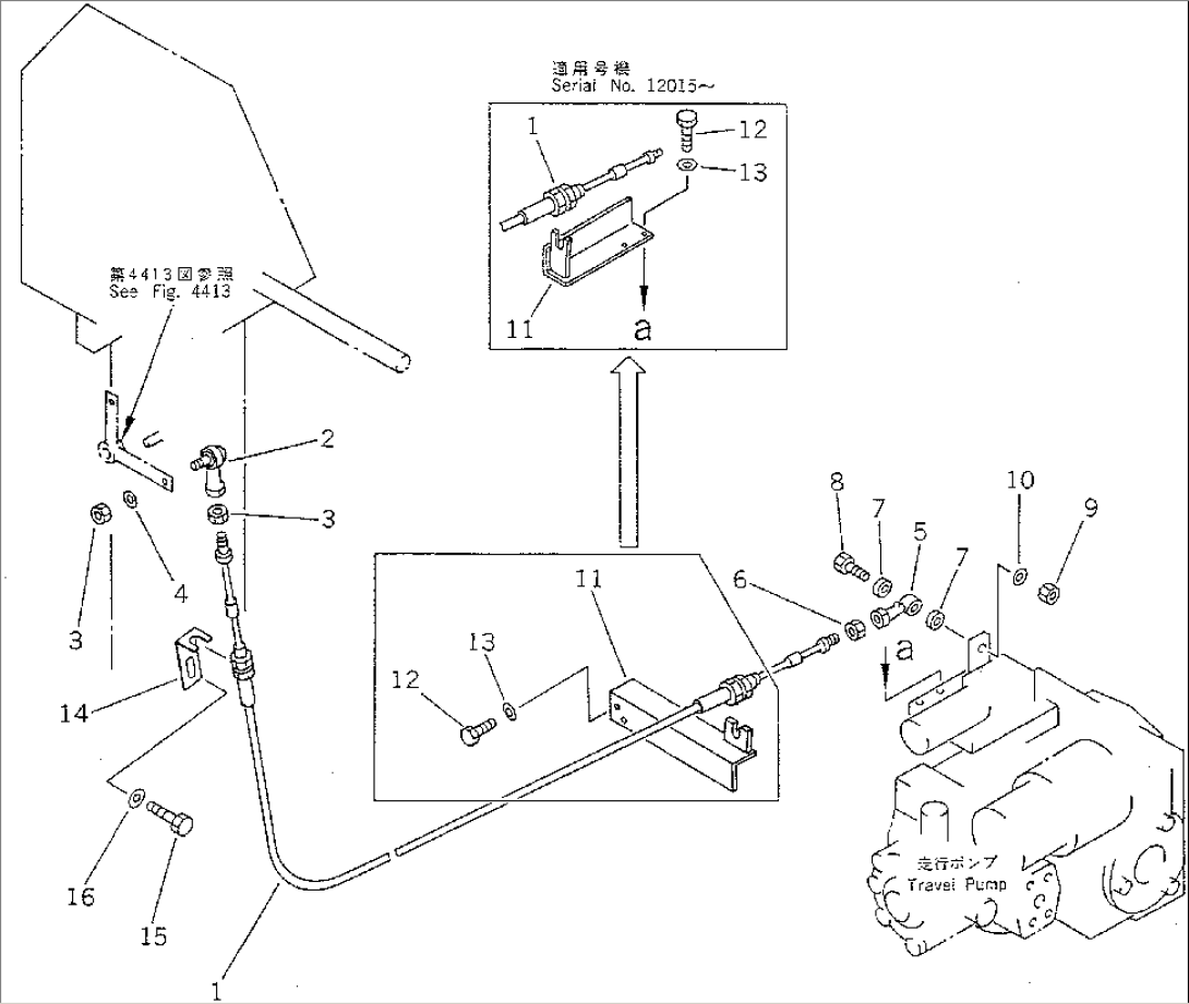 TRAVEL CONTROL LEVER AND LINKAGE (3/3)