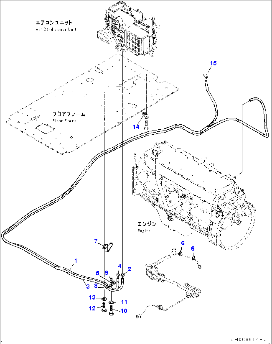 Cab, Floor, Heater Piping (#65001-)