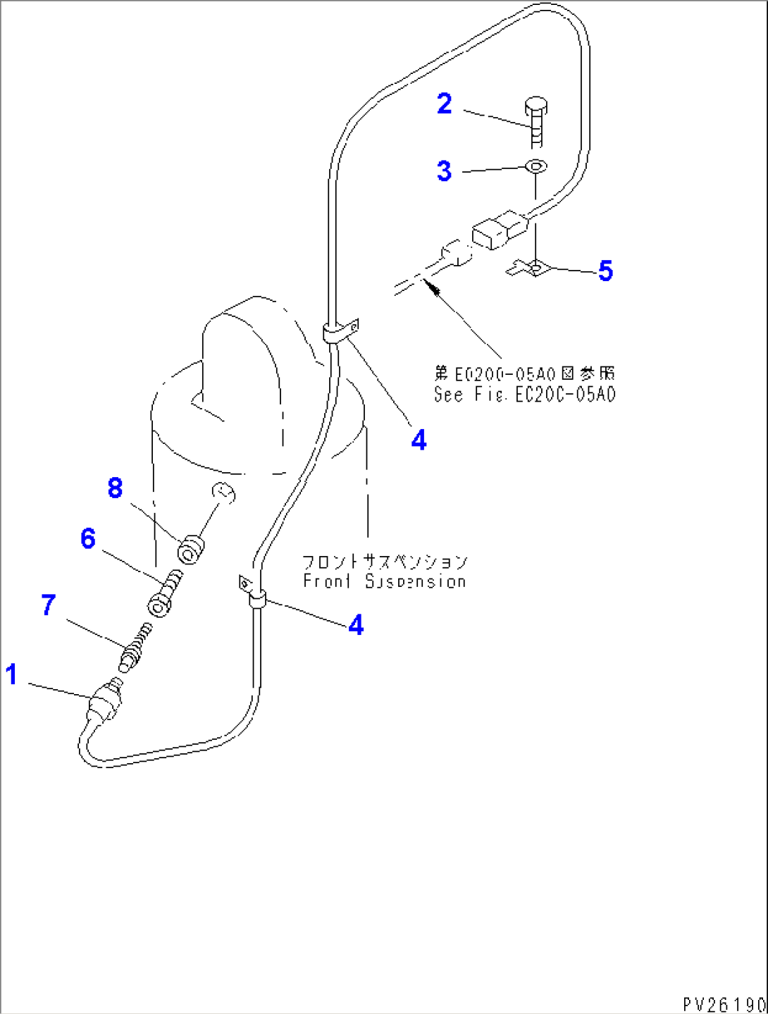 FRONT AXLE (RIGHT HAND) (FRONT SUSPENSION RELATED PARTS) (STANDARD) (PAYLOAD METER CARD TYPE)(#4165-)