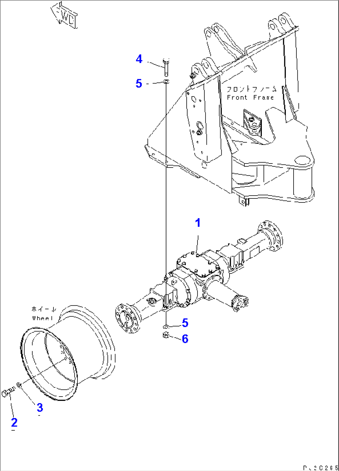 FRONT AXLE AND MOUNTING PARTS