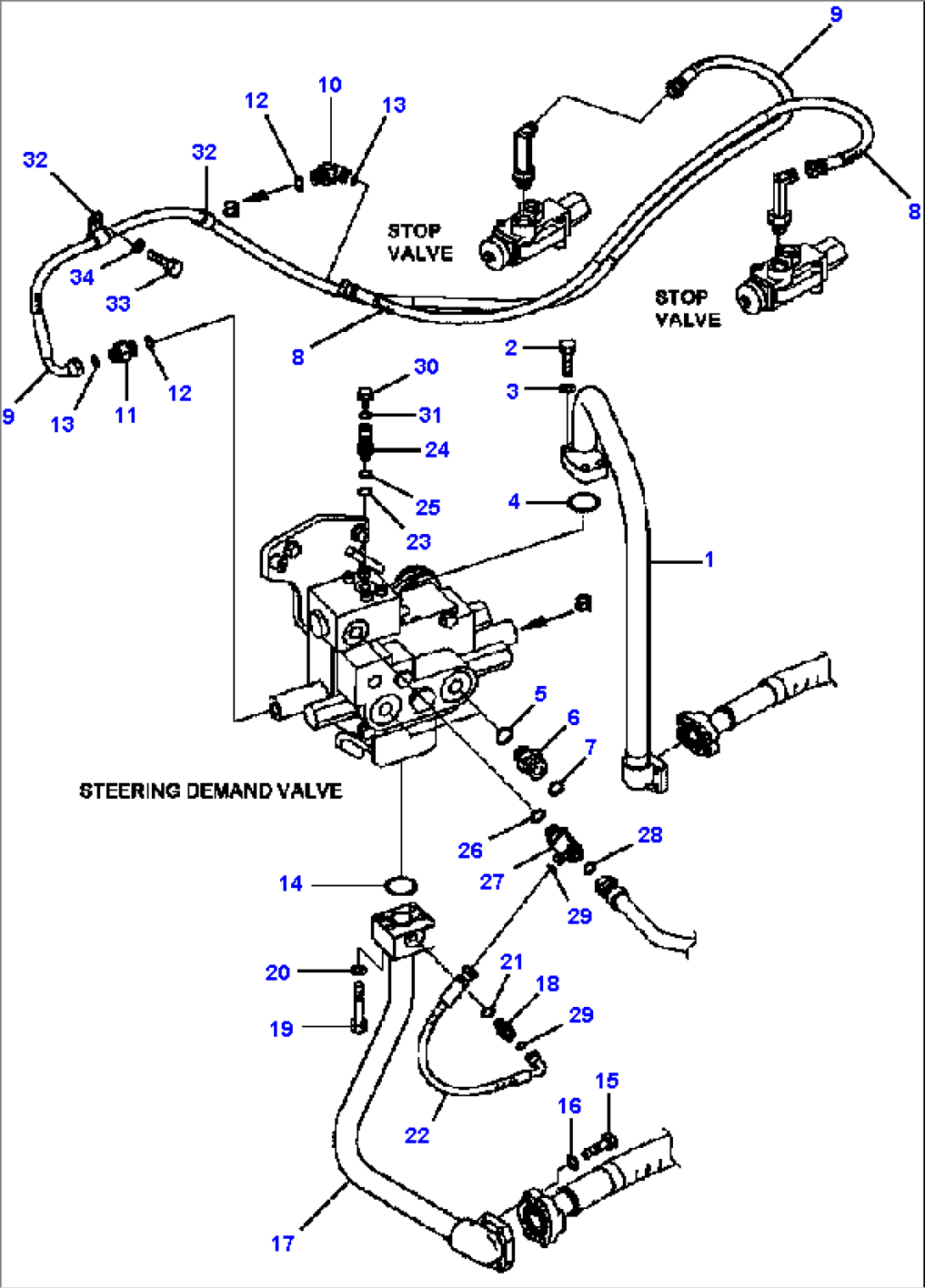 H0122-03A0 STEERING DEMAND VALVE PIPING FOR ORBITROL STEERING