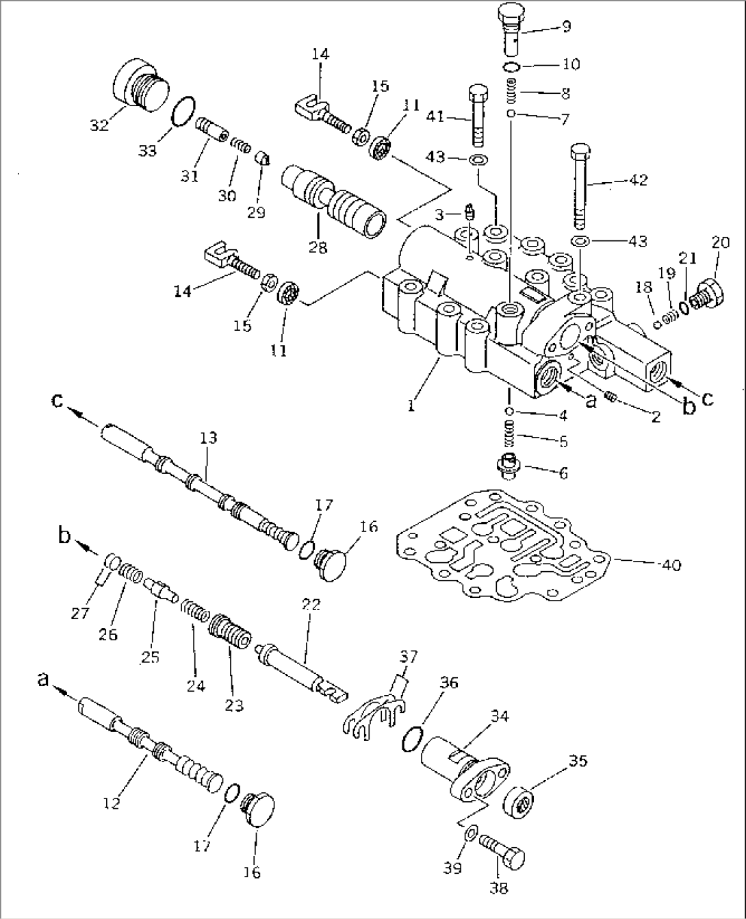 TRANSMISSION VALVE (F3-R3) (SELECTOR AND INCHING)