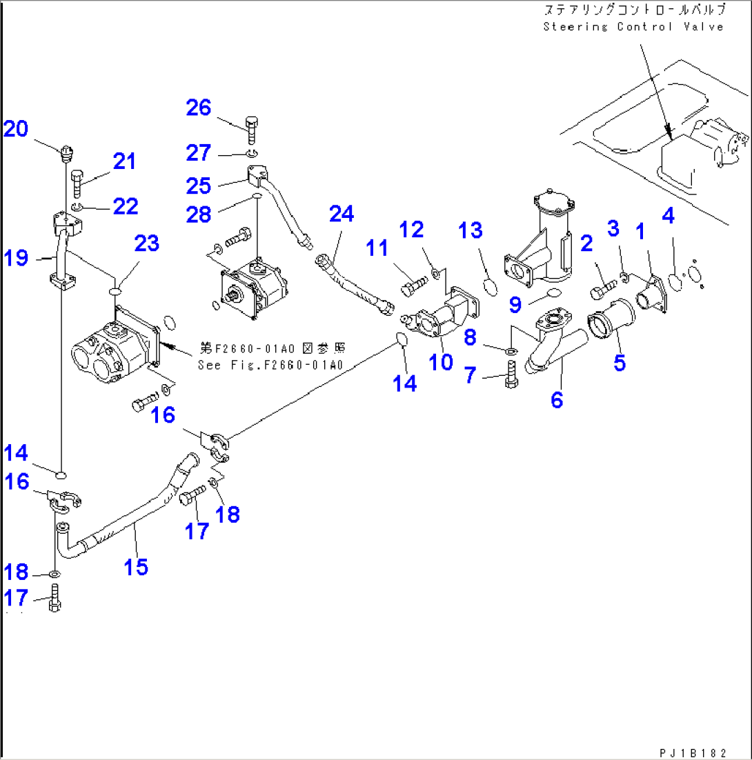 STEERING PIPING (SUCTION LINE) (FOR 140 ENGINE)(#31593-)
