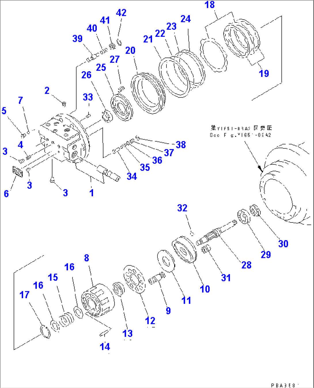 TRAVEL M0TOR (1/3) (DRAWBAR POWER-UP TYPE)