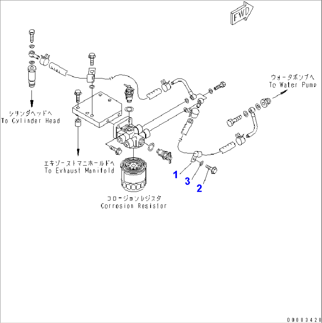 ENGINE RELATED PARTS (CORROSION RESISTOR) (HARD WATER AREA ARRANGEMENT)(#65001-)