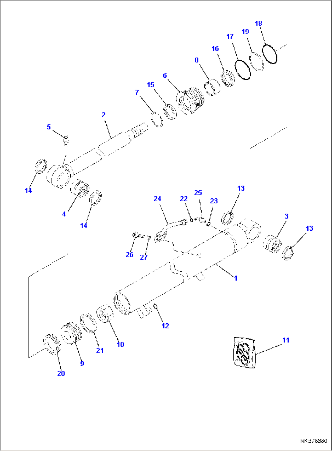 BOOM, 2-ATTACHMENT, INNER PARTS, ARM CYLINDER