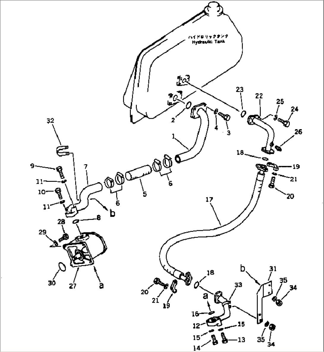 HYDRAULIC PIPING (TANK TO PUMP TO VALVE)(#46143-)