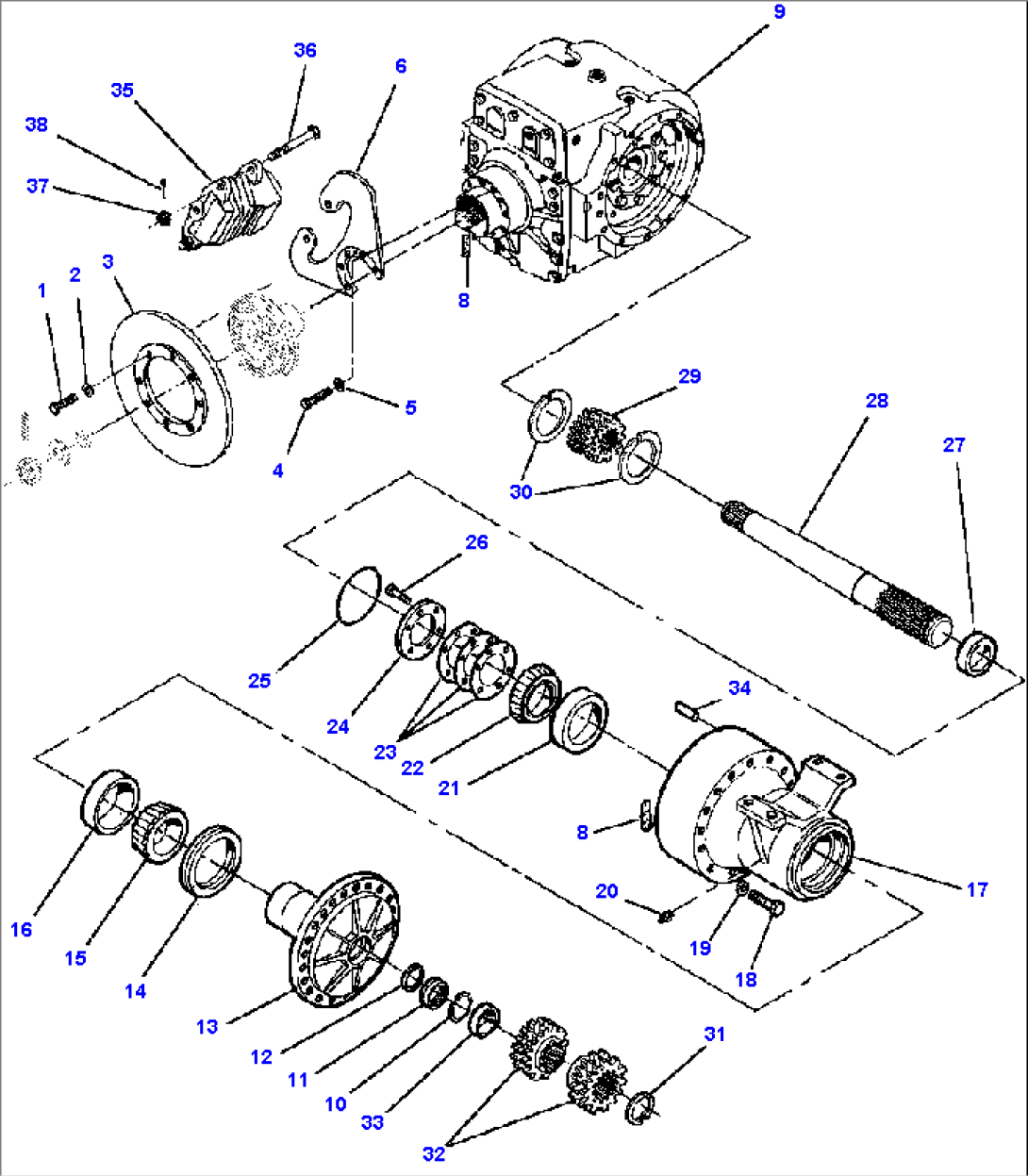 FINAL DRIVE - WITHOUT PLANETARY S/N 200386, 200388, 200391 THRU 200393, 200395, 200396, 200398, 200399, 200402 & UP