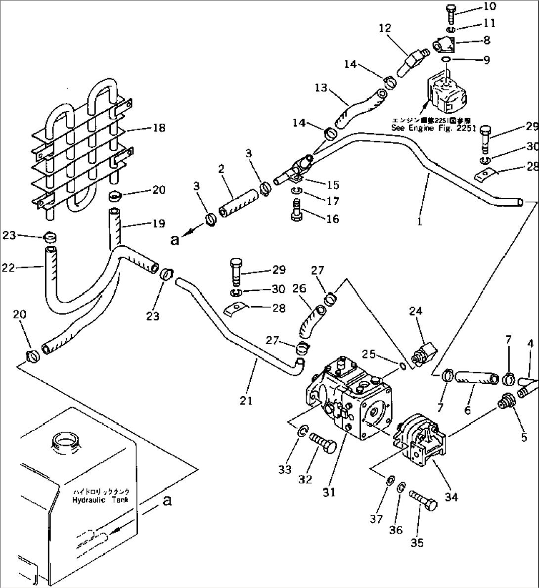 HYDRAULIC PIPING (PUMP SUCTION AND OIL COOLER LINE)