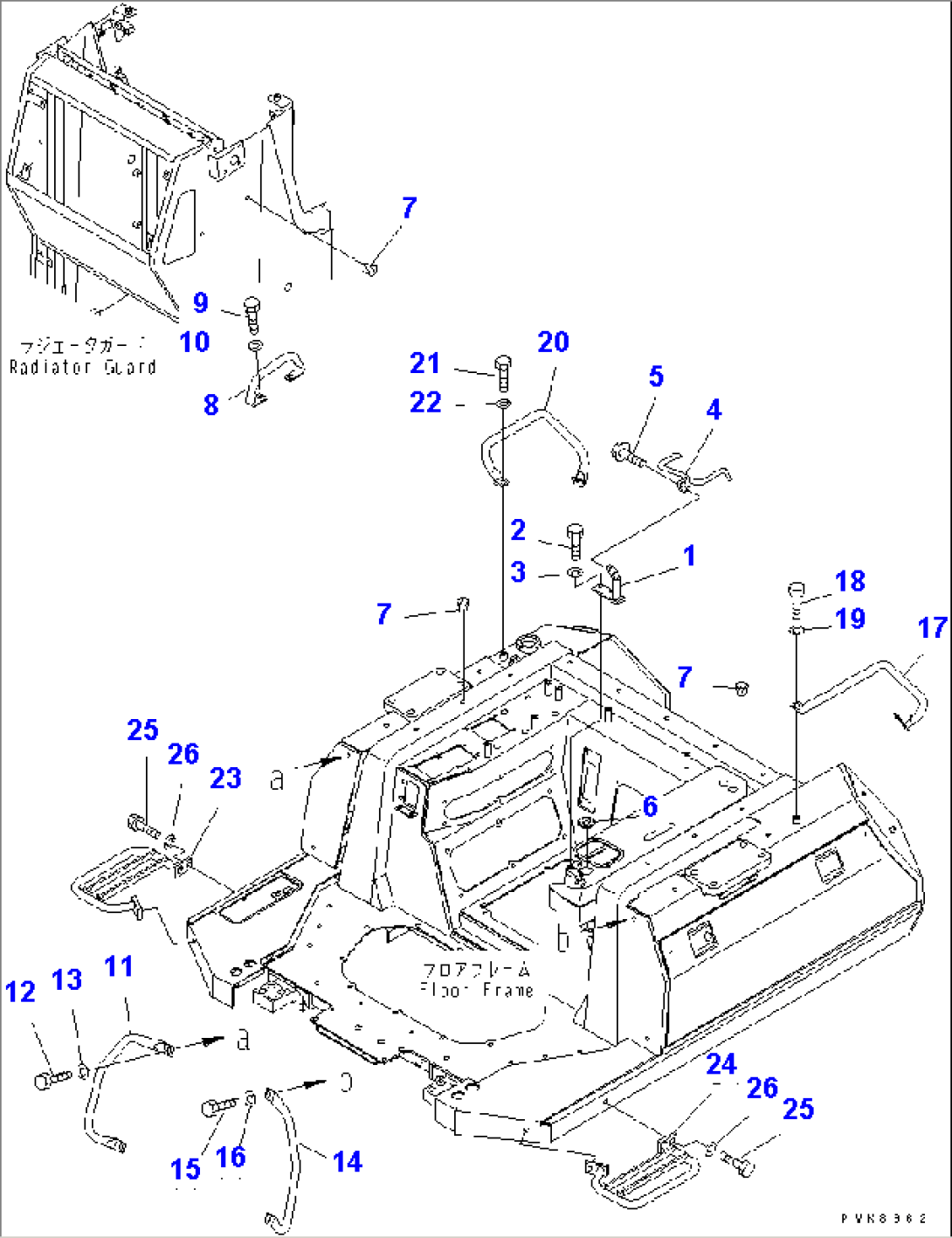 HAND RAIL (WITH CAB) (FOR STRAIGHT TILT DOZER)