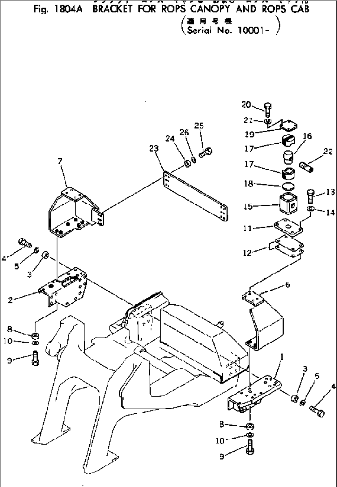 BRACKET FOR ROPS CANOPY AND ROPS CAB(#10001-)