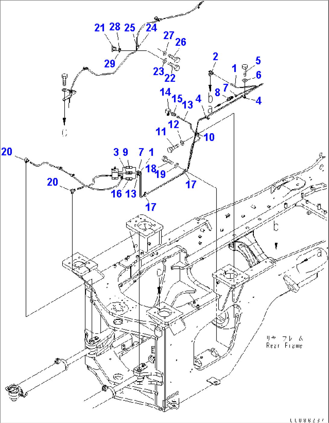 REMOTE GREASE (REAR FRAME) (1/2) (FOR AUTO GREASE)(#85001-)