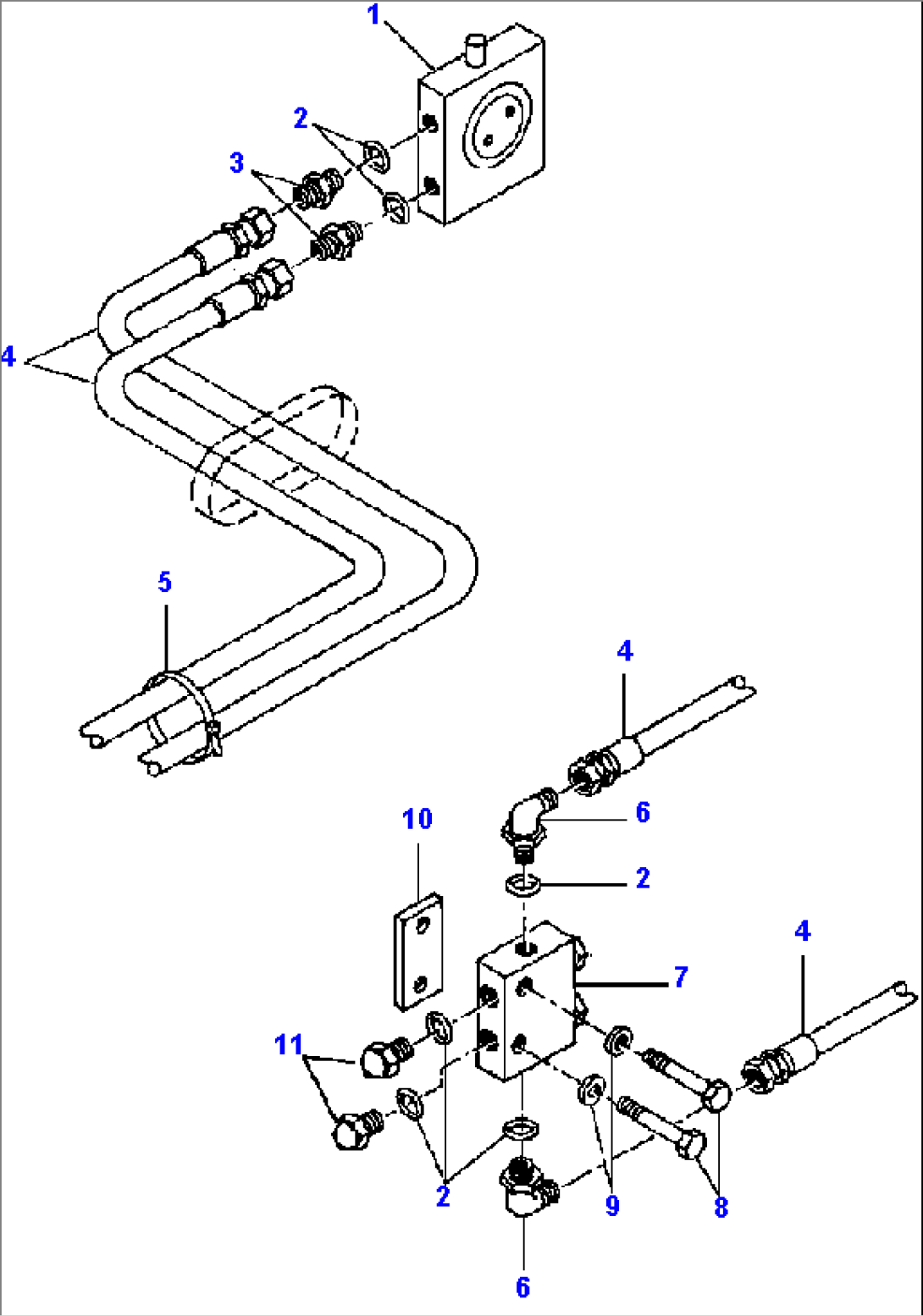 FIG. H5110-02A20 REAR WING POST CYLINDER ACTUATOR LINES