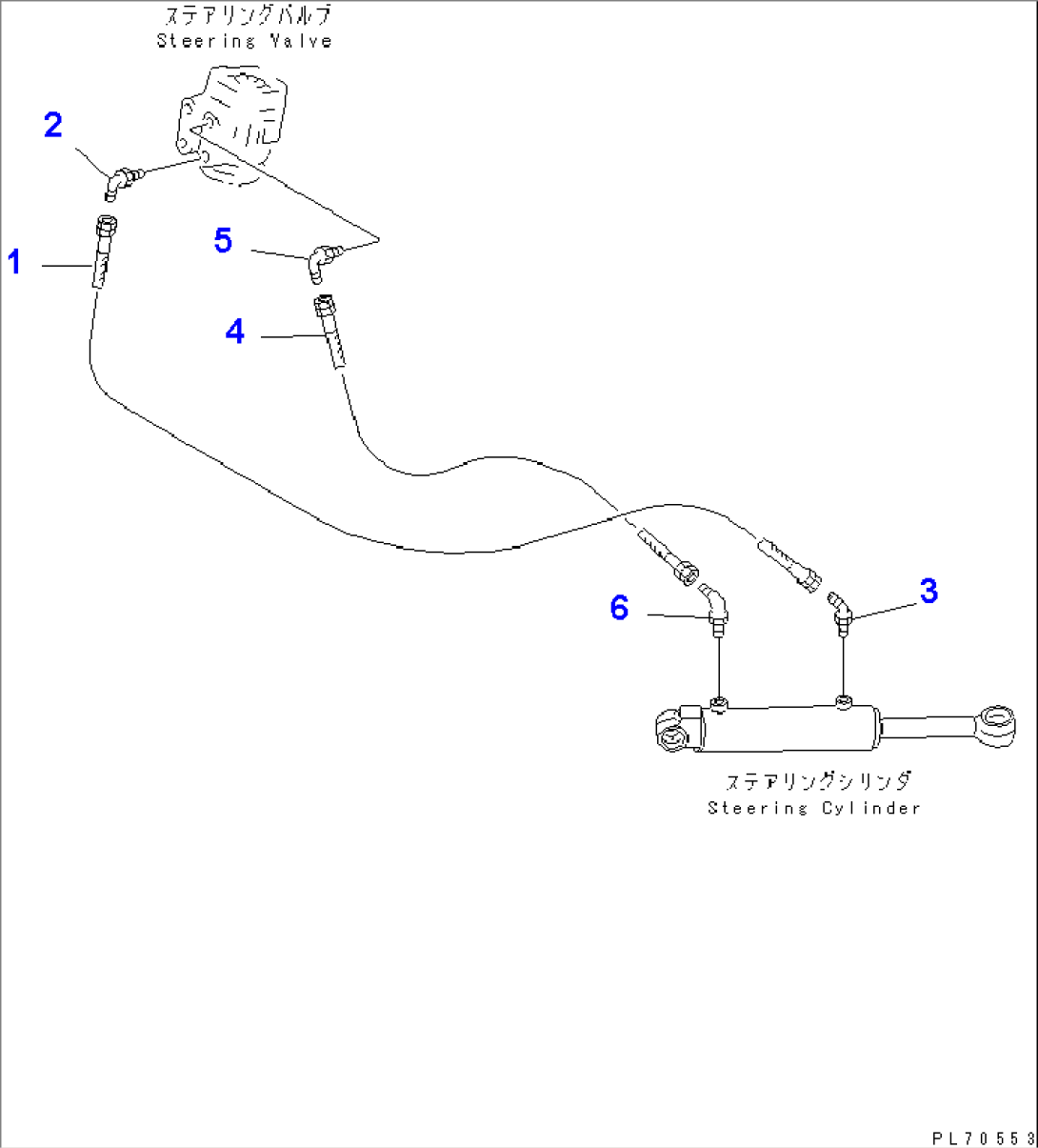 STEERING PIPING (5/5) (STEERING CYLINDER LINE)