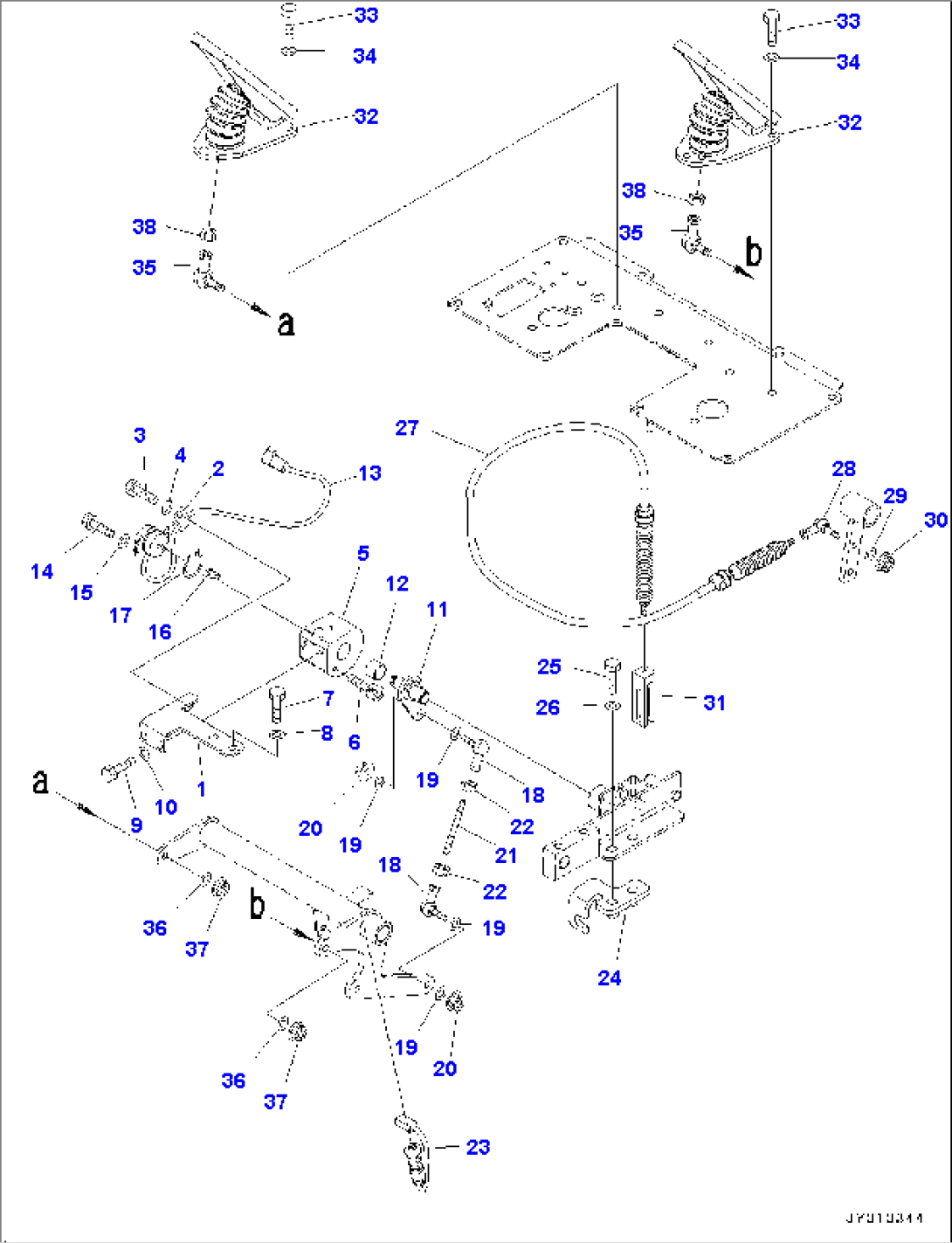 Floor Frame, Brake Pedal and Linkage (1/2) (#60608-)