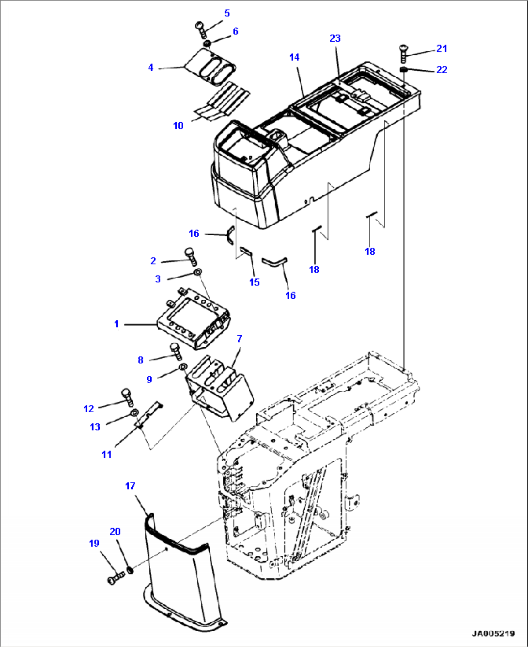 K4202-04A2 LOADER CONTROLS CONSOLE COVER (2 LEVERS)