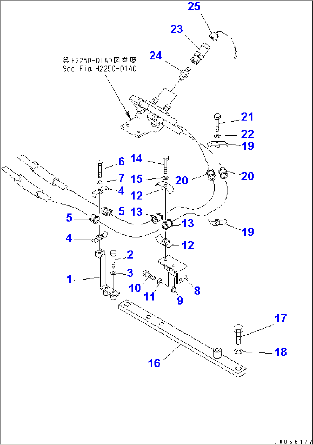 REAR HYDRAULIC LINE (BRACKET) (H.S.S) (FOR AUX. FARMING TOOL)
