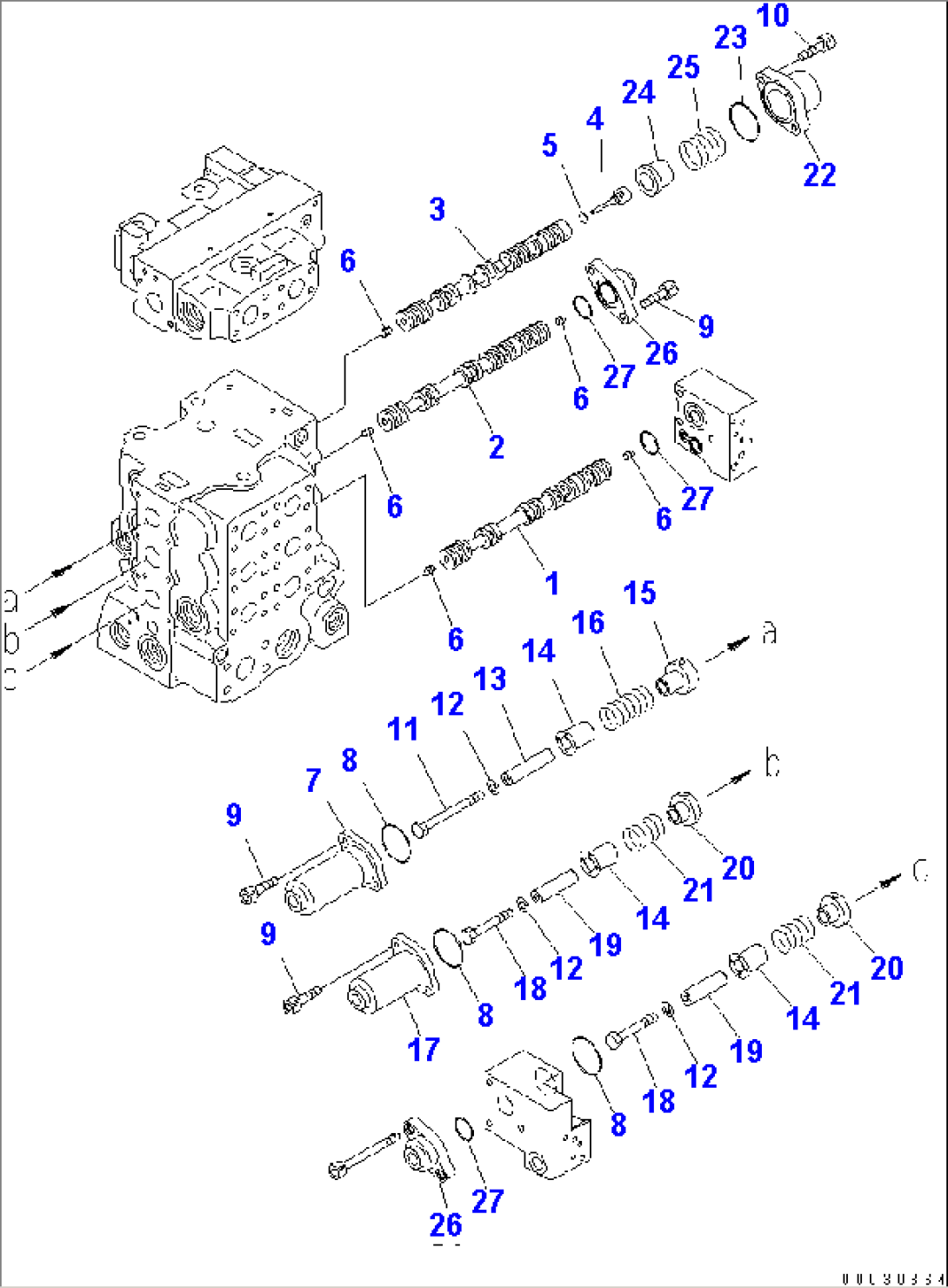 CONTROL VALVE (4-SPOOL) (2/8) (MITSUKOJIMA TRIMMING)(#10986-)