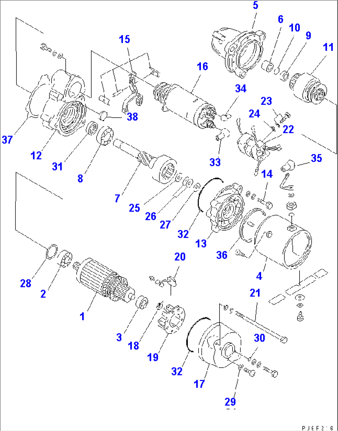 STARTING MOTOR (7.5KW) (INNER PARTS)(#26800003-26800814)