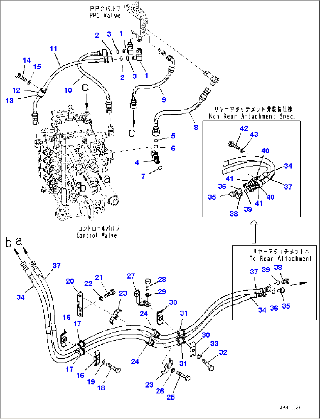 Rear Hydraulic Piping (#40001-)
