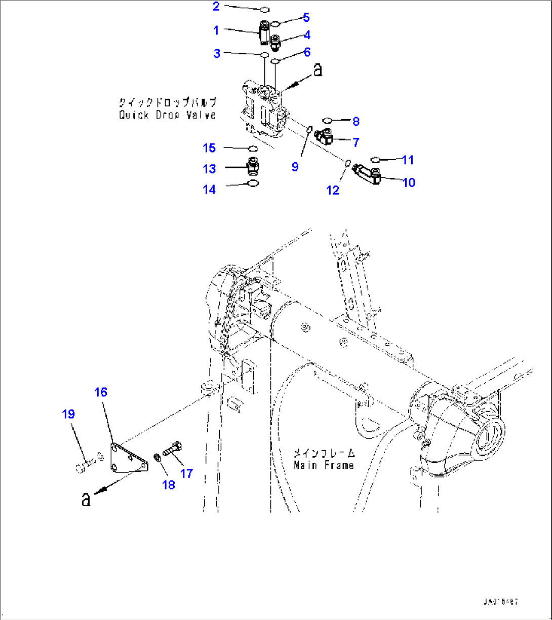 Lift Cylinder Piping, Connecting Parts (#90023-)