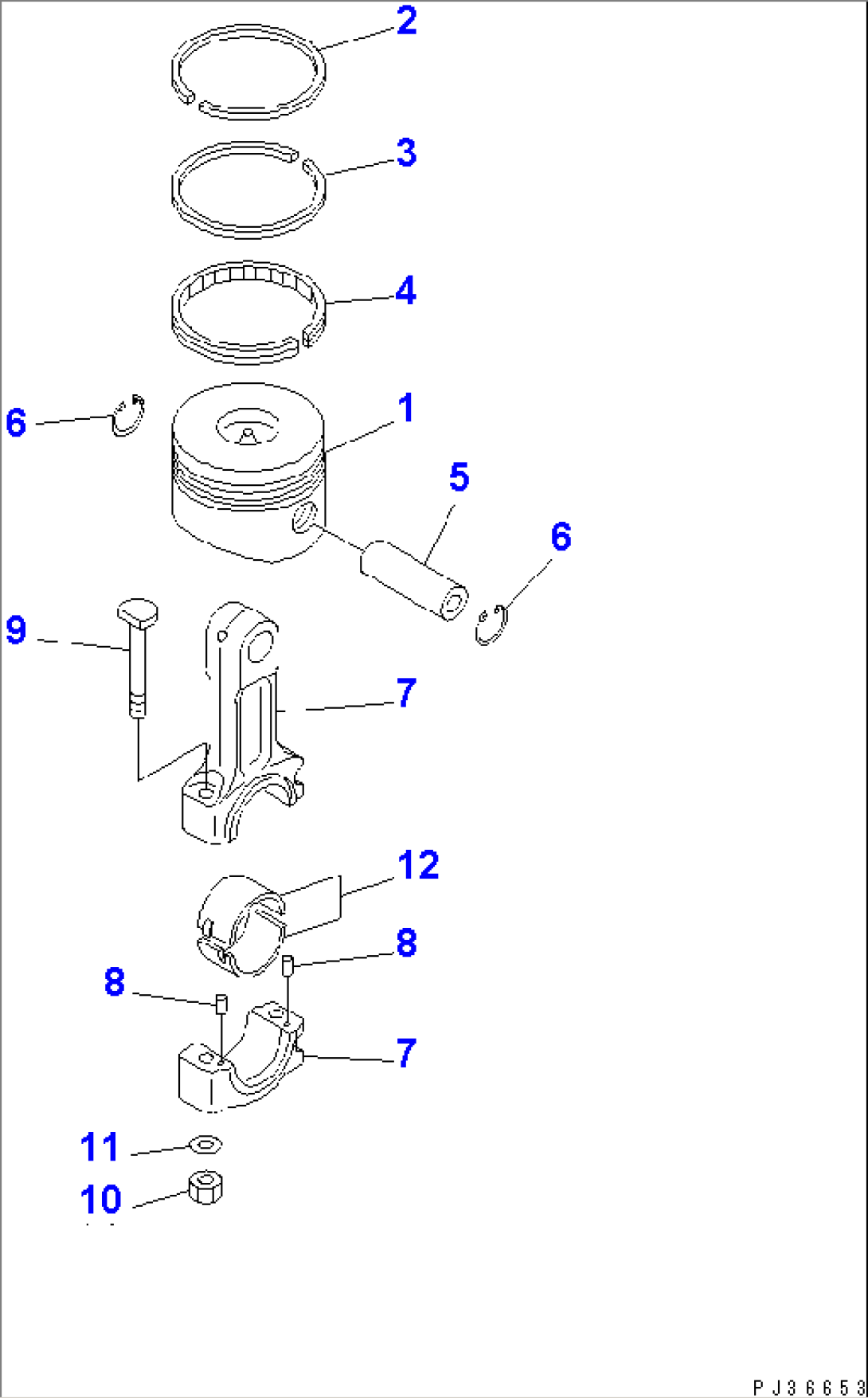 PISTON AND CONNECTING ROD(#20101-)