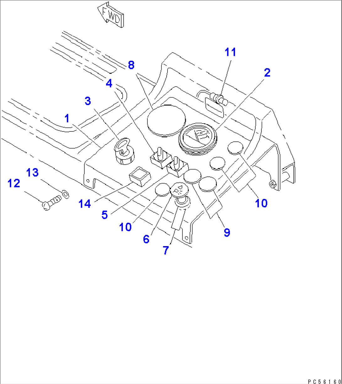 INSTRUMENT PANEL (WITH BLADE ACCUMULATOR)(#1501-1573)