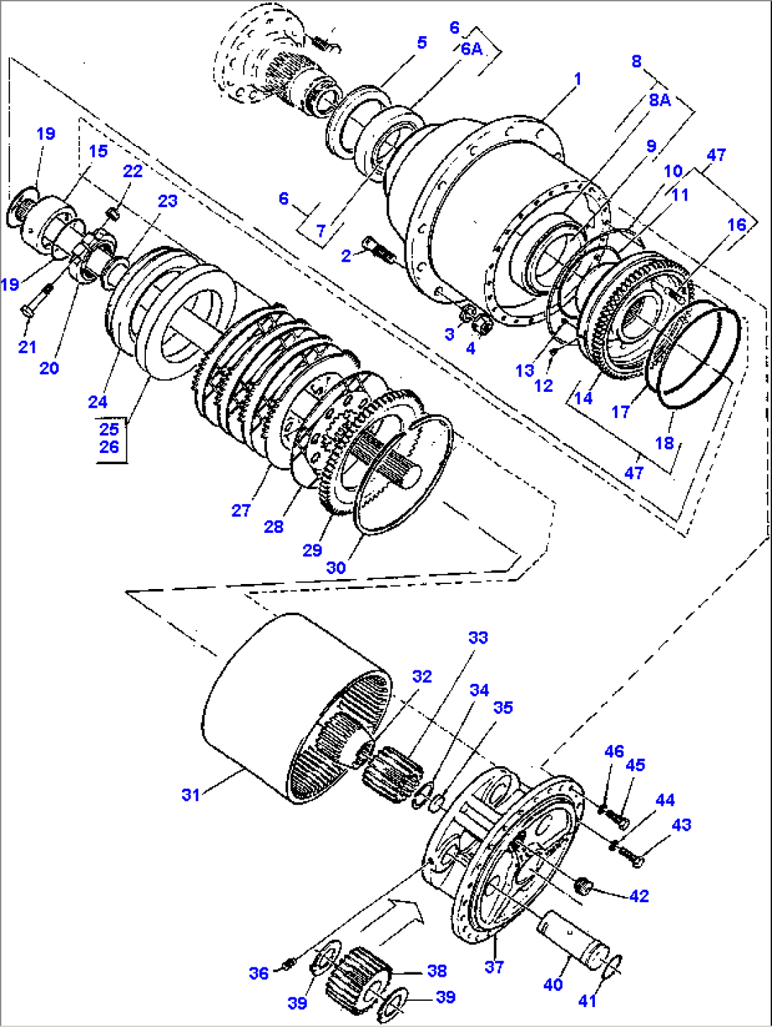 PLANETARY DRIVE, BRAKE, FRONT AXLE
