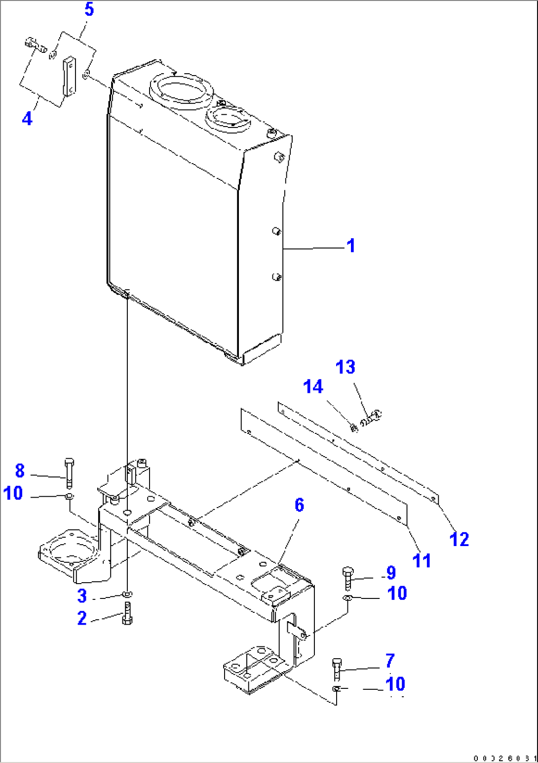 HYDRAULIC TANK (TANK AND MOUNTING PARTS)(#6001-)