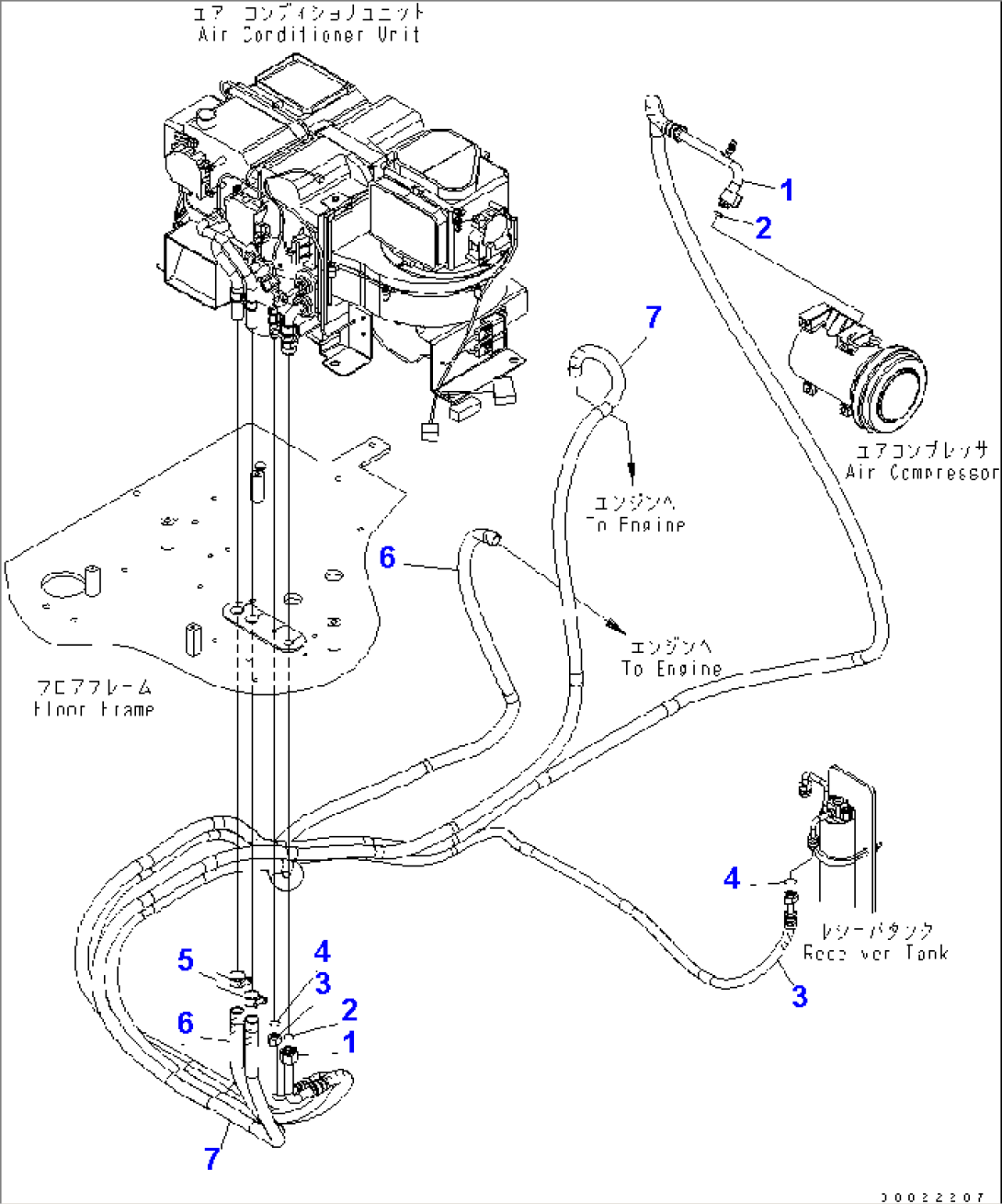 FLOOR (COOLING AND HEATING HOSE) (WITH AIR CONDITIONER)