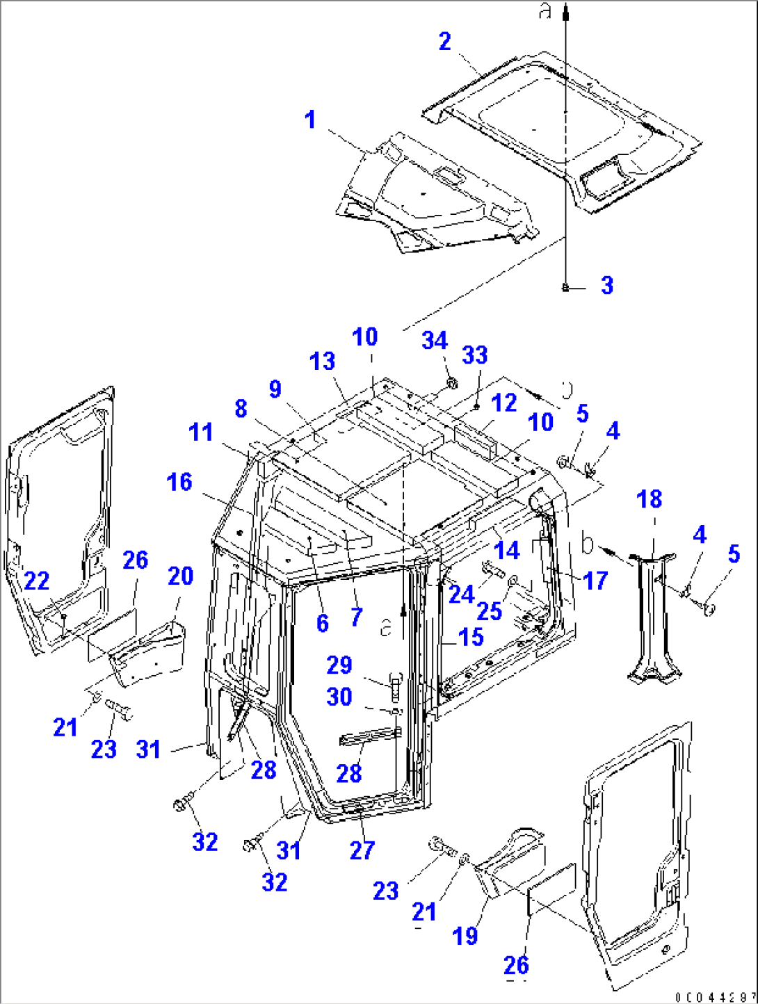 CAB (ROOF LINING AND GARNISH)(#30001-)