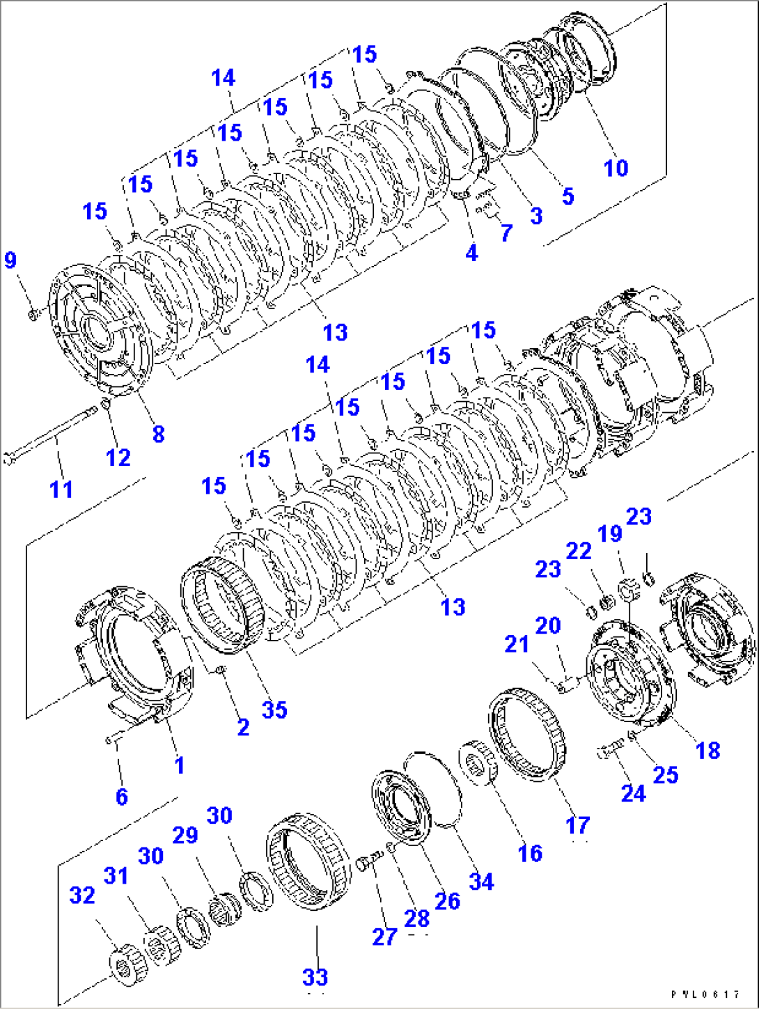 TRANSMISSION BARE (3/5) (REAR AND FRONT HOUSING)